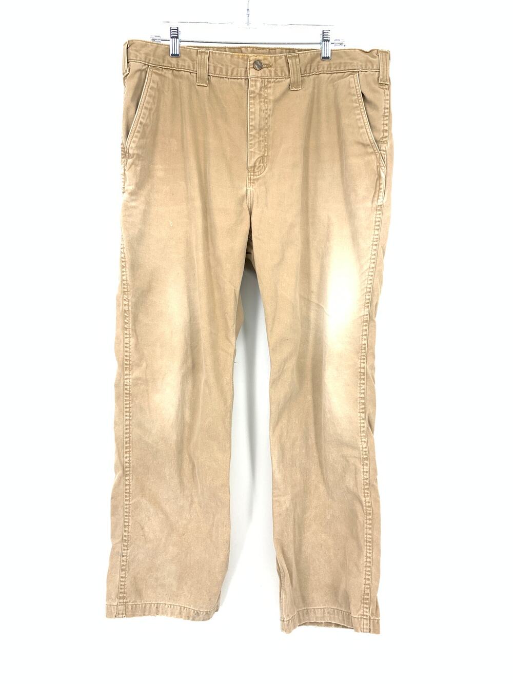 Carhartt Distressed Work Wear Straight Leg Pants Mens Size 40 X 31 Tan *FLAWS